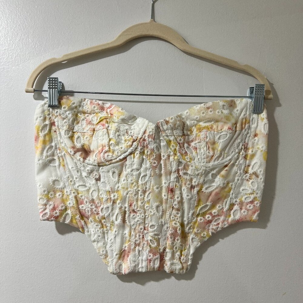 🌸 Lila Bardot Floral Lace Bustier Top - XL 🌸 - Picture 5 of 11